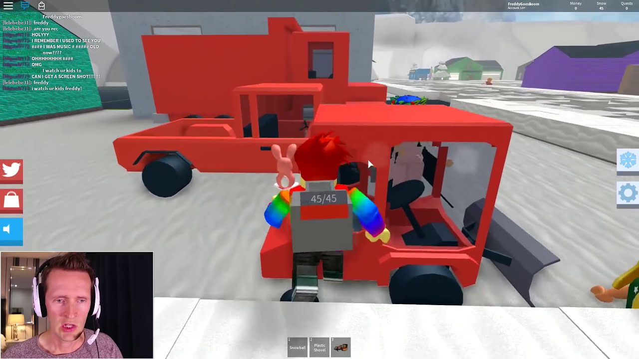 Snow Shoveling With Frosty In Roblox Ytread - roblox homw to get santas backpack snow shoveling simulator