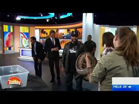 Kevin Hart freaks out over snake on The Today Show - Karl Stefanovic