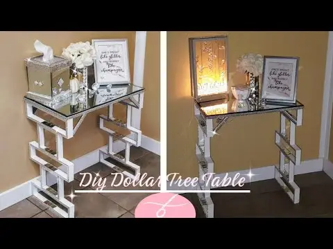 DIY Dollar Tree Table | DIY Large End Table | Mirror Furniture | DIY Room Decor | Display Table