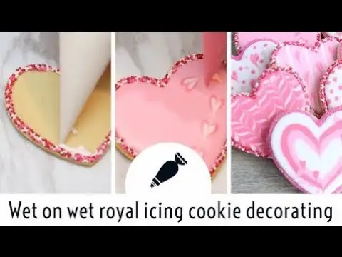 Cookie Decorating - Beginner royal icing techniques - How to make easy heart cookies