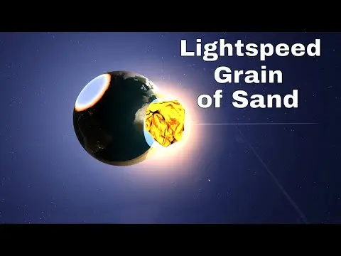 Hitting Earth with a Grain of Sand Going 99.9% the Speed of Light