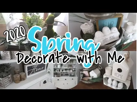 SPRING DECORATE WITH ME 2020 | FARMHOUSE DECOR | USING THRIFT STORE ITEMS | 3 TIER TRAY DECOR
