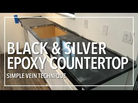 Black & Silver Metallic Epoxy Countertop | Simple Vein Technique