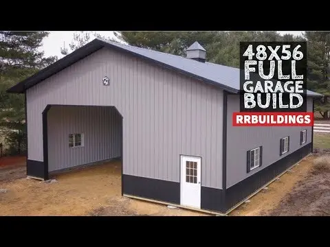 Building A Large Post Frame Garage Full Time-lapse Construction: NEVER BEFORE SEEN FOOTAGE