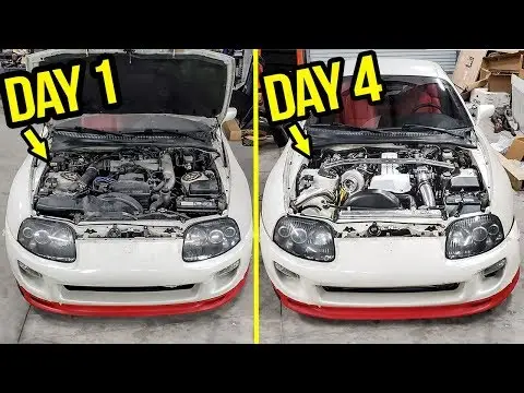 Rebuilding (And Heavily Modifying) A Stock 200,000 Mile Toyota Supra In 4 Days