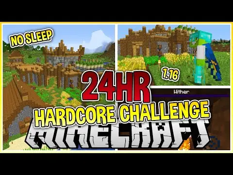 I Played Hardcore Minecraft for 24 Hours Straight...