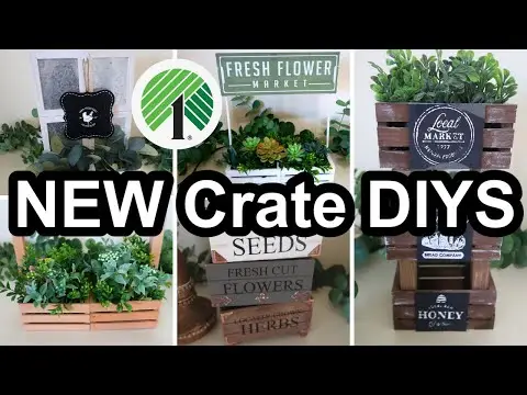 6 MUST SEE ways to use Dollar Tree Wooden Crates | Wooden Crate DIYS | Farmhouse Room Decor Crafts