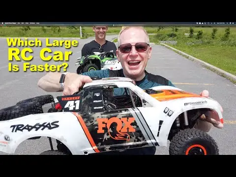 Which Large RC Car is Faster? Traxxas UDR or Losi Super Baja Rey?  Speed Test