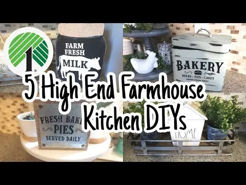 5 High End Dollar Tree Farmhouse Kitchen DIY Decor
