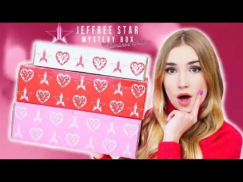 Unboxing Jeffree Star Valentine's Day Mystery Boxes!! AND.. doing my makeup w/ what I got !!