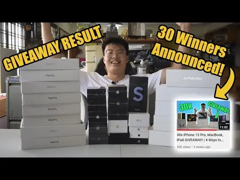 Giveaway Result #22 (30x iPhone 13 Pro, MacBook, iPad)