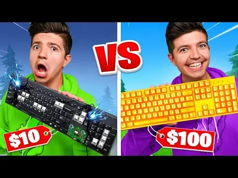Extreme $10 Keyboard vs $100 Keyboard Challenge! - Fortnite