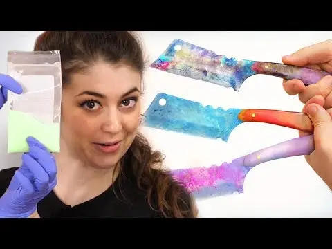 3 Magic KNIVES from RESIN ART (1 glows in the dark)