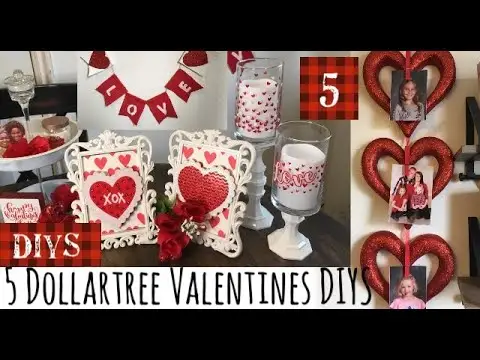 5 Dollartree Valentines DIYS-LOVE BANNER DIY-Red And White Decor