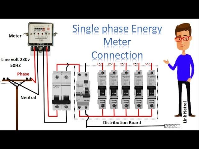 Single Phase Meter Wiring Diagram, Energy Meter Wiring Diagram