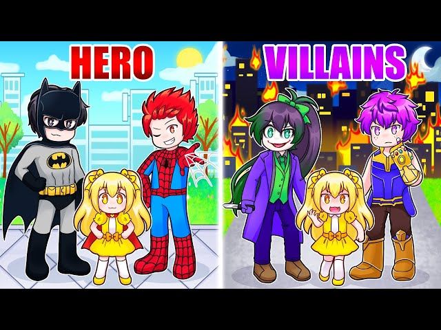 The Squad Gets Adopted By Hero Vs Villain Family Ytread - roblox villain clothes