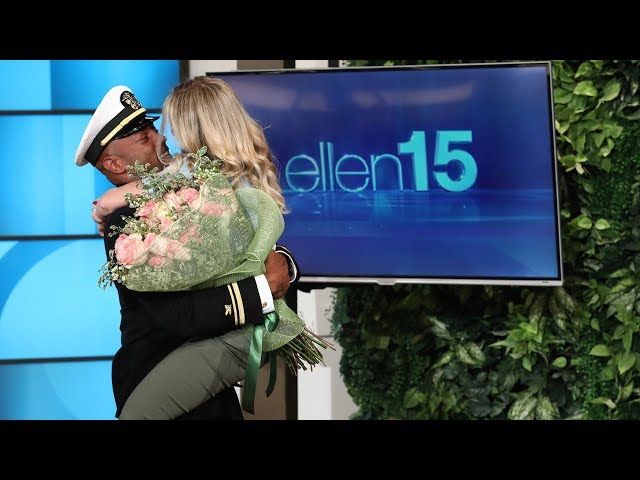 Ellen Reunites Superfan with Her Navy Boyfriend