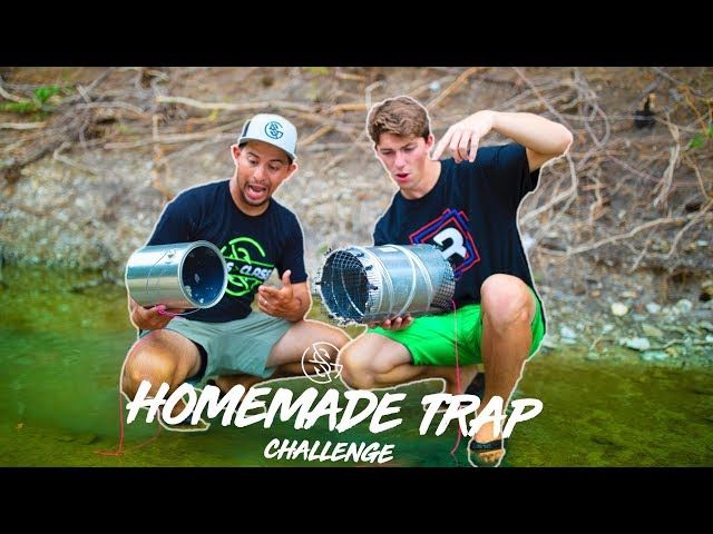 HOMEMADE FISH TRAP CHALLENGE in CLEAR CREEK