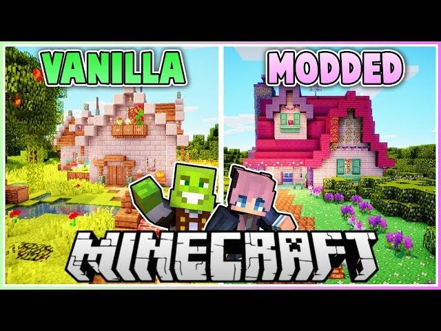 Vanilla Vs Modded Minecraft House Makeover Part 2 Ytread