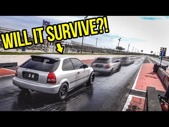 Racing My Cheap Ebay Honda Civic In The 1/4 Mile Was The Scariest Thing Ever (DISASTER)