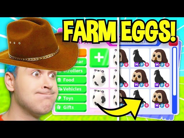 Opening 100 Farm Eggs In Adopt Me Cow Boy Jeffos Ytread - roblox farmer egg hat