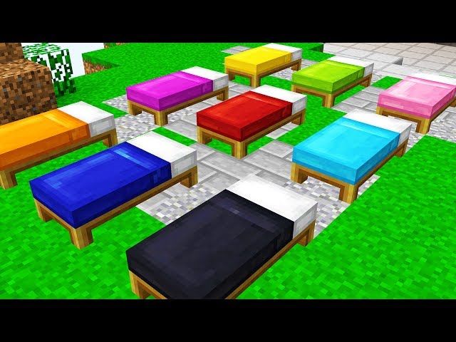 Impossible Rainbow Bed Wars Challenge, How To Make A Rainbow Bed In Minecraft No Mods