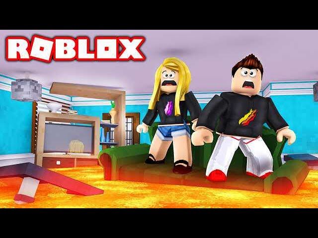 Roblox Floor Is Lava Challenge With My Wife Ytread - jelly roblox run from the beast
