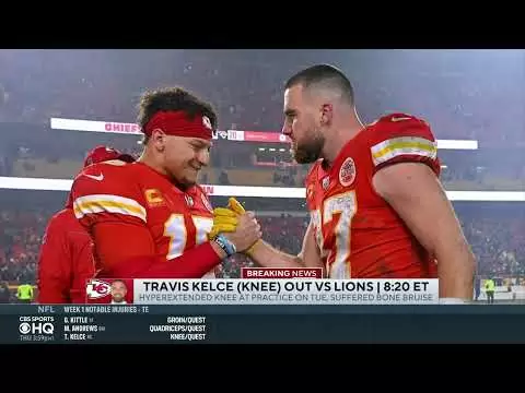 chiefs te travis kelce knee out for thursday night football vs lions i cbs sports