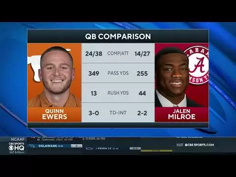 quinn ewers leads texas to stunning upset over alabama full recap cbs sports
