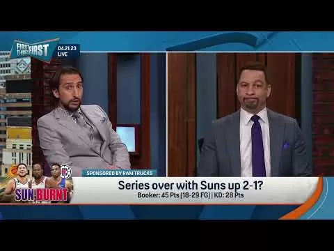 suns take 2 1 series lead over clippers booker scores 45 russ drops 30 nba first things first