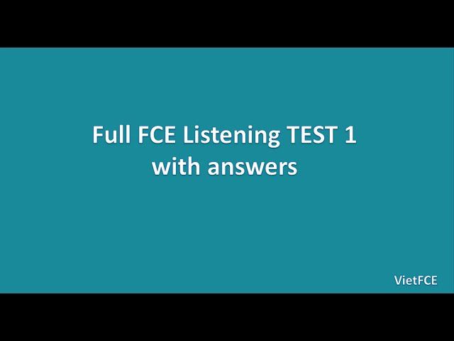 Full B2 First Fce Listening Test 1 With Answers Pdf